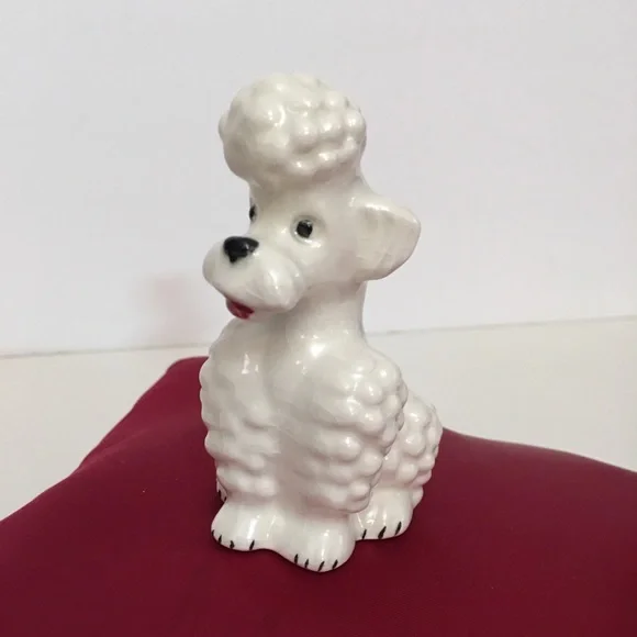 Vintage Goebel Retro Miniature Figurine White Poodle Curly Hair Puppy Dog - Picture 10 of 13